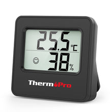 Charger l'image dans la galerie, ThermoPro TP157 Hygromètre Digital Thermometre Interieur, Thermomètre Chambre Bébé avec Capteur d'humidité de Température et Icône de Visage Indicateur de Confort pour Serre, Cave à Vin, Bureau
