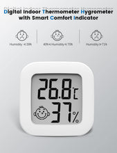 Charger l'image dans la galerie, Mini Thermomètre Hygromètre Intérieur Digital à Haute Précision, Moniteur de Température et Humidimètre, Thermo Hygromètre Indicateur du Niveau de Confort
