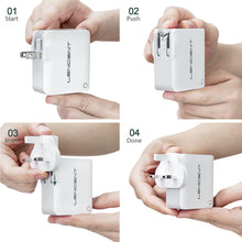 Charger l'image dans la galerie, LENCENT Chargeur USB Multiple, 4 Ports USB Secteur Internationale, 5V/4.4A Adaptateur Prise Anglaise/Europe/Americaine/Australie avec Technologie Smart IC pour Téléphones Portables Tablettes PC

