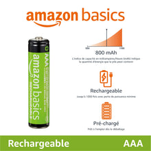 Charger l'image dans la galerie, Amazon Basics Piles NiMh rechargeables AAA (Lot de 16) 800 mAh pré-chargées
