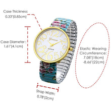 Charger l'image dans la galerie, Silverora Montre Femme Quartz Analogique avec Grand Cadran Numérique,Bracelet Élastique - Vert
