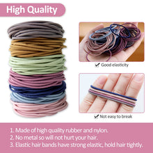 Charger l'image dans la galerie, Hanyousheng Bandes Elastiques pour Cheveux, Multicolore Cravates Elastiques, Aucun Métal Élastiques Doux Élastiques Cravates à Cheveux, 200 Pièces 4.5cm Houchous de Cheveux pour Femme &amp; Filles
