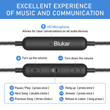 Charger l'image dans la galerie, Blukar Écouteurs Intra-Auriculaires avec Microphone et câble Confortable réduction du Bruit Son stéréo contrôle du Volume pour Galaxy et Tous Les appareils de Casque de 3,5
