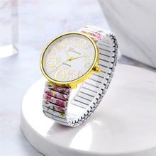 Charger l'image dans la galerie, JewelryWe Montre à Bracelet Extensible Femme - Montre Simple Élégante Ultra-Claire &amp; Facile à Lire (Blanc)
