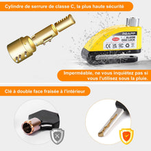 Charger l'image dans la galerie, REAPP Bloque Disque Moto Alarme 110db Antivol Moto, Bloc Disque de Haute Sécurité avec 1.5m Câble Rappel, 6 Piles de Rechange et Sac pour Cadenas, Bloc Disque Alarme pour Moto Velo Vespa Moped
