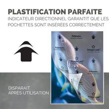 Charger l'image dans la galerie, Pochettes de plastification Fellowes au format A4, 80 microns, Pack de 100 Feuilles à plastifier, Finition Brillante, Technologie ImageLast Aspect Haute Qualité, Idéal pour les photos et affiches
