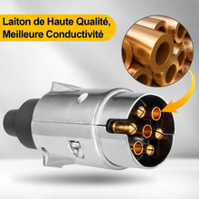 Charger l'image dans la galerie, Spurtar Prise Remorque 7 Broches, Adaptateur Prise Remorque Faisceau Remorque 7 Broches, Connecteur de Remorque Voiture 12V, Prise Remorque Connecteur Plug Standard Européen Accessoires de Remorque
