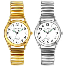 Charger l'image dans la galerie, JewelryWe Montre Quartz Femme - Montre Étanche Femme Style Simple Digital Grand Cadran Bracelet Alliage avec Sac Cadeau Or Blanc (Or)
