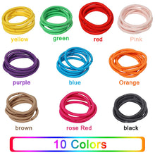 Charger l'image dans la galerie, Bandes élastiques pour cheveux, 50 pièces de Multicolore cravates élastiques, Lies pour queue de cheval, Chouchous de cheveux pour femme &amp; filles (4mm)
