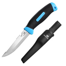 Charger l'image dans la galerie, Mossy Oak Couteau de Survie à Lame Fixe de 220mm, Couteau de Chasse avec Dents Dentelées et Etui, Parfait pour Survie, Chasse, Camping, Randonnée
