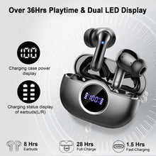 Charger l'image dans la galerie, Ecouteurs Bluetooth sans Fil, Écouteurs Bluetooth 5.4 avec Hi-FI Son Stéréo, 36H Écouteurs sans Fil avec 4 ENC Mic, Casque Bluetooth avec Écran LED, IPX7 Étanche Oreillette Bluetooth pour iOS/Android
