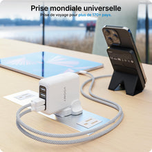 Charger l'image dans la galerie, VOOMY Adaptateur Universel de Voyage, Adaptateur Prise Universelle pour 170+ Pays, Adaptateur de Voyage Interchangeable avec 4 USB, Adapteur Voyage pour USA UK Australie Japon Chine
