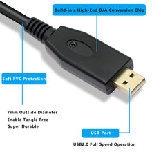 Charger l'image dans la galerie, MEIRIYFA Câble de guitare USB, USB vers 6.35mm 1/4" TS mâle Mono Câble de convertisseur de guitare électrique pour l'enregistrement d'instruments - 3M
