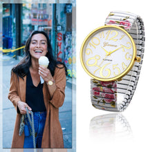 Charger l'image dans la galerie, JewelryWe Montre à Bracelet Extensible Femme - Montre Simple Élégante Ultra-Claire &amp; Facile à Lire (Blanc)
