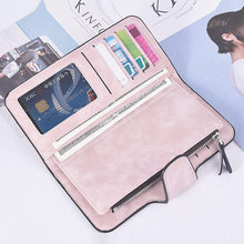 Charger l'image dans la galerie, Portefeuille Femme Grande Capacite PU Cuir Porte-Monnaie Elégant avec 16 Porte-Cartes y Compris 2 fenêtre d'identification, Zippé pour Femme (Rosé)

