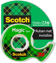 Charger l'image dans la galerie, Scotch Ruban Magic - 1 Rouleau 19 mm x 7,5 m + Dévidoir manuel - Idéal pour le Bureau et l'École
