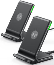 Charger l'image dans la galerie, INIU Chargeur sans Fil, [2 Pack] 15W Qi Certifié Chargeur Induction Double Bobine lumière adaptative Facile à Dormir Wireless Charger Stand pour iPhone 15 14 13 12 11 Pro Max Samsung Google etc
