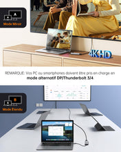 Charger l'image dans la galerie, NOVOO Hub Adaptateur USB C vers HDMI 4K, 3 x USB 3.0, Lecteur de Carte SD &amp; Micro SD, Hub USB-C Dock Compatible avec Macbook Air Macbook Pro ChromeBook Pixel Matebook XPS Appareils Type-C
