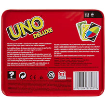 Charger l'image dans la galerie, Mattel Games UNO Deluxe, Jeux De Cartes Familial Pour Enfants Et Adultes, Jeu De Société Pour Soirée Jeux En Famille Ou En Voyage, 2 À 10 Joueurs, Jouet pour Enfant de 7 ans et Plus, K0888
