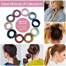 Charger l'image dans la galerie, Hanyousheng Bandes Elastiques pour Cheveux, Multicolore Cravates Elastiques, Aucun Métal Élastiques Doux Élastiques Cravates à Cheveux, 200 Pièces 4.5cm Houchous de Cheveux pour Femme &amp; Filles
