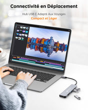 Charger l'image dans la galerie, NOVOO Hub Adaptateur USB C vers HDMI 4K, 3 x USB 3.0, Lecteur de Carte SD &amp; Micro SD, Hub USB-C Dock Compatible avec Macbook Air Macbook Pro ChromeBook Pixel Matebook XPS Appareils Type-C
