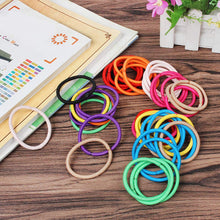 Charger l'image dans la galerie, Bandes élastiques pour cheveux, 50 pièces de Multicolore cravates élastiques, Lies pour queue de cheval, Chouchous de cheveux pour femme &amp; filles (4mm)
