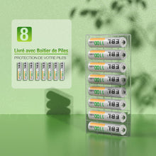 Charger l'image dans la galerie, EBL 8PCS Piles Rechargeables AAA 1100mAh 1,2V Ni-MH, Haute Capacité Réelle Batteries Rechargeables, avec Boîte de Stockage de Piles

