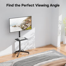 Charger l'image dans la galerie, BONTEC Support TV roulettes Chariot Meuble TV pour Ecran de 23-60 Pouces Plasma/LCD/LED, Capacité 40kg, Hauteur Réglable de 800-1500 mm avec Plateau Solide - VESA Max 400x400 mm
