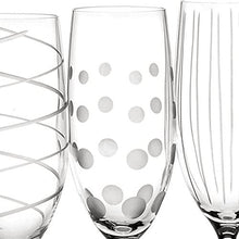 Charger l'image dans la galerie, Mikasa Set 4 Verres Crystal Flutes Champagne Motifs Différents Lavage Mains Uniquement
